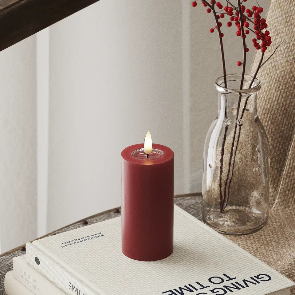 deluxe-homeart-blockkerzen-led-blockkerze-bordeaux-5x10-real-flame image 1