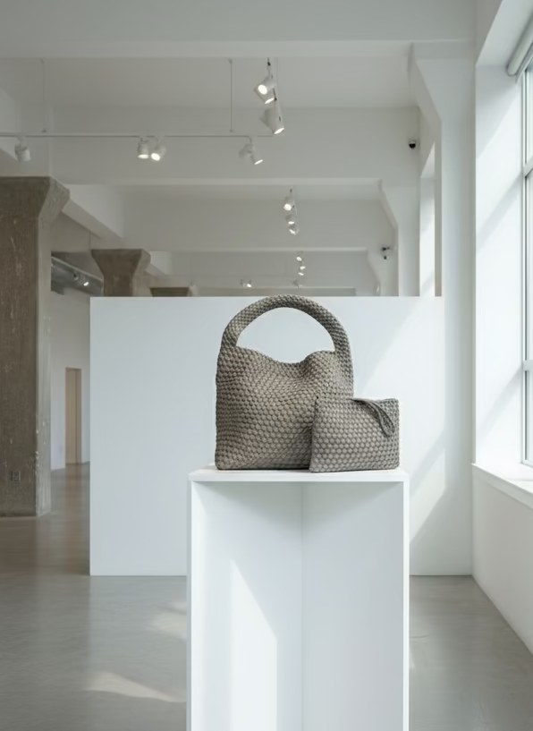 ein-st-ck-vom-gl-ck-neopren-tote-bag-taupe-mit-clutch image 4