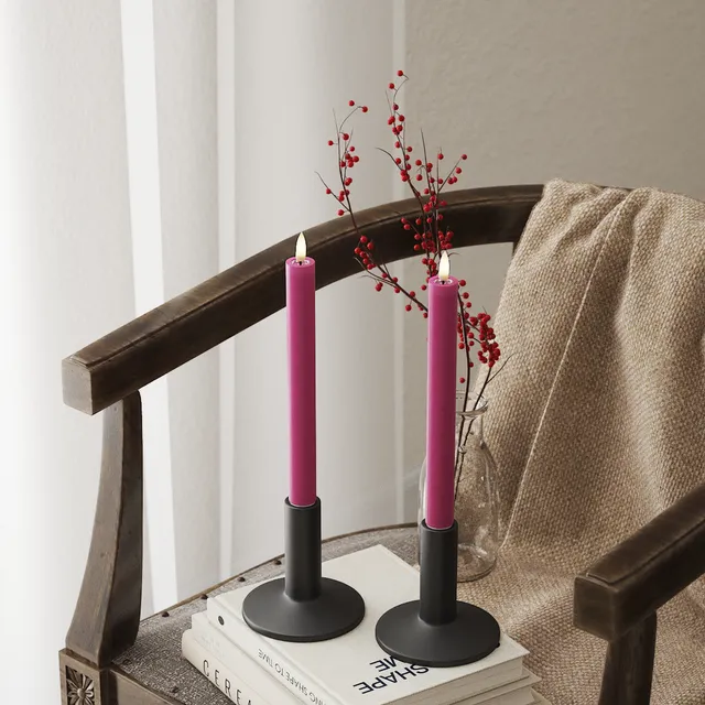 deluxe-homeart-stabkerzen-led-kerzen-2x24-cm-magenta-2-st-ck image 1