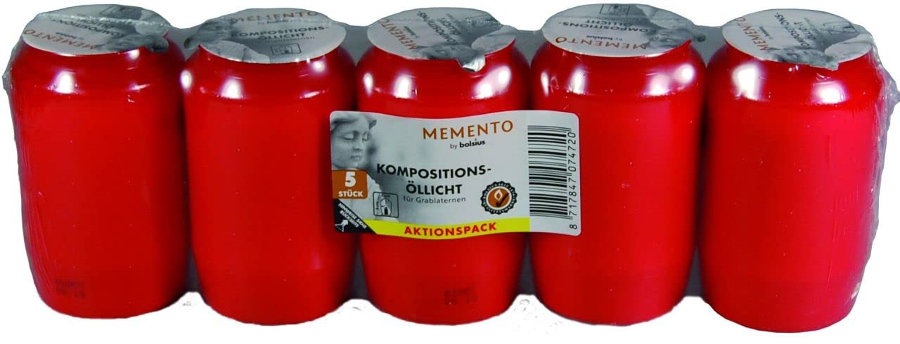 bolsius-grablichte-nr-3-rot-5er-pack-45-stunden image 2