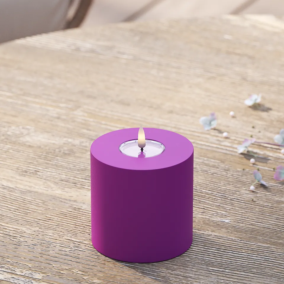 deluxe-homeart-au-enleuchten-led-kerze-10x10-violett-ip44 image 1