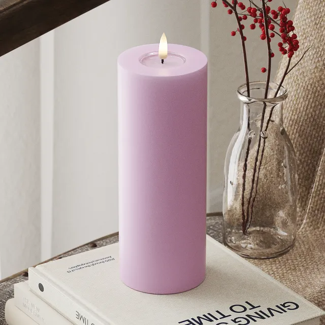 deluxe-homeart-blockkerzen-led-kerze-lavendel-7-5x20-cm image 1