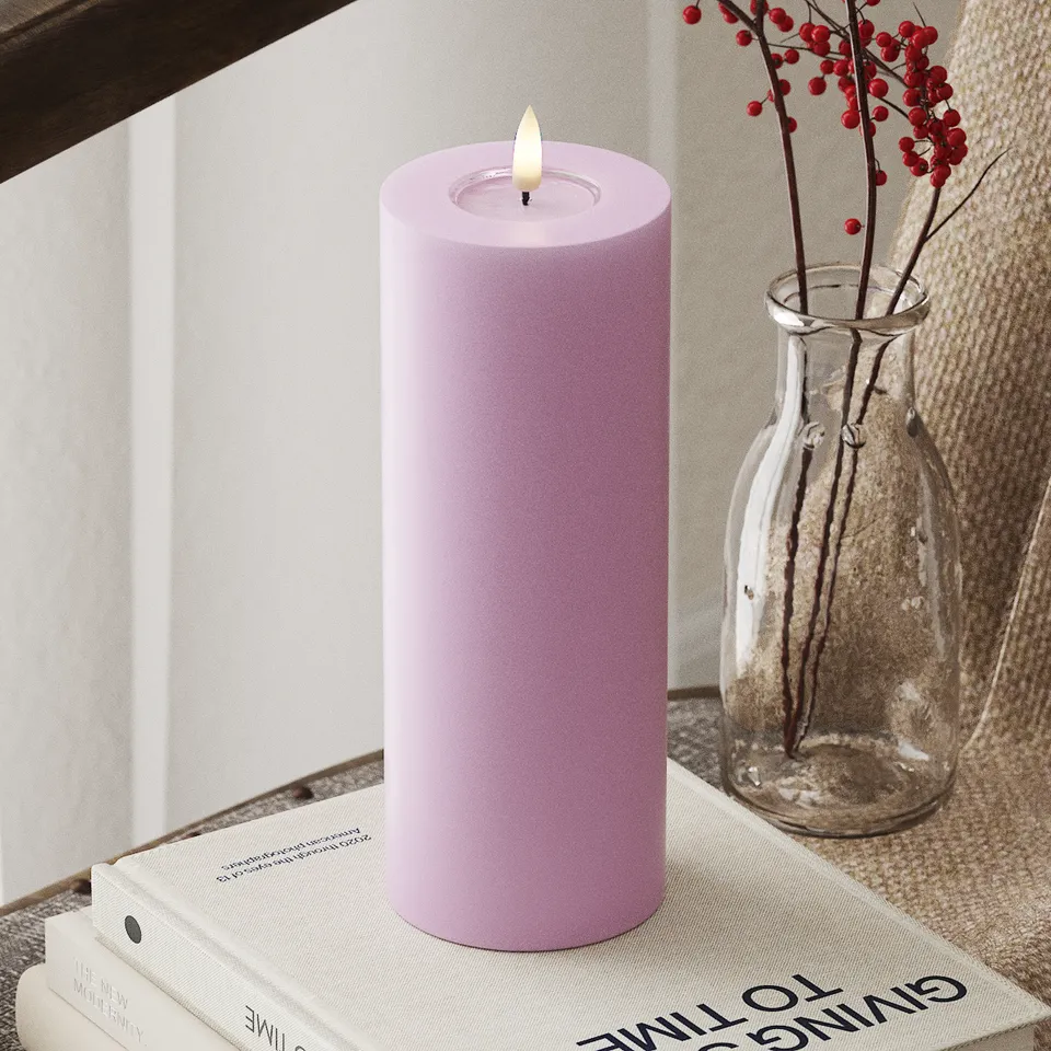 deluxe-homeart-blockkerzen-led-kerze-lavendel-7-5x20-cm image 1