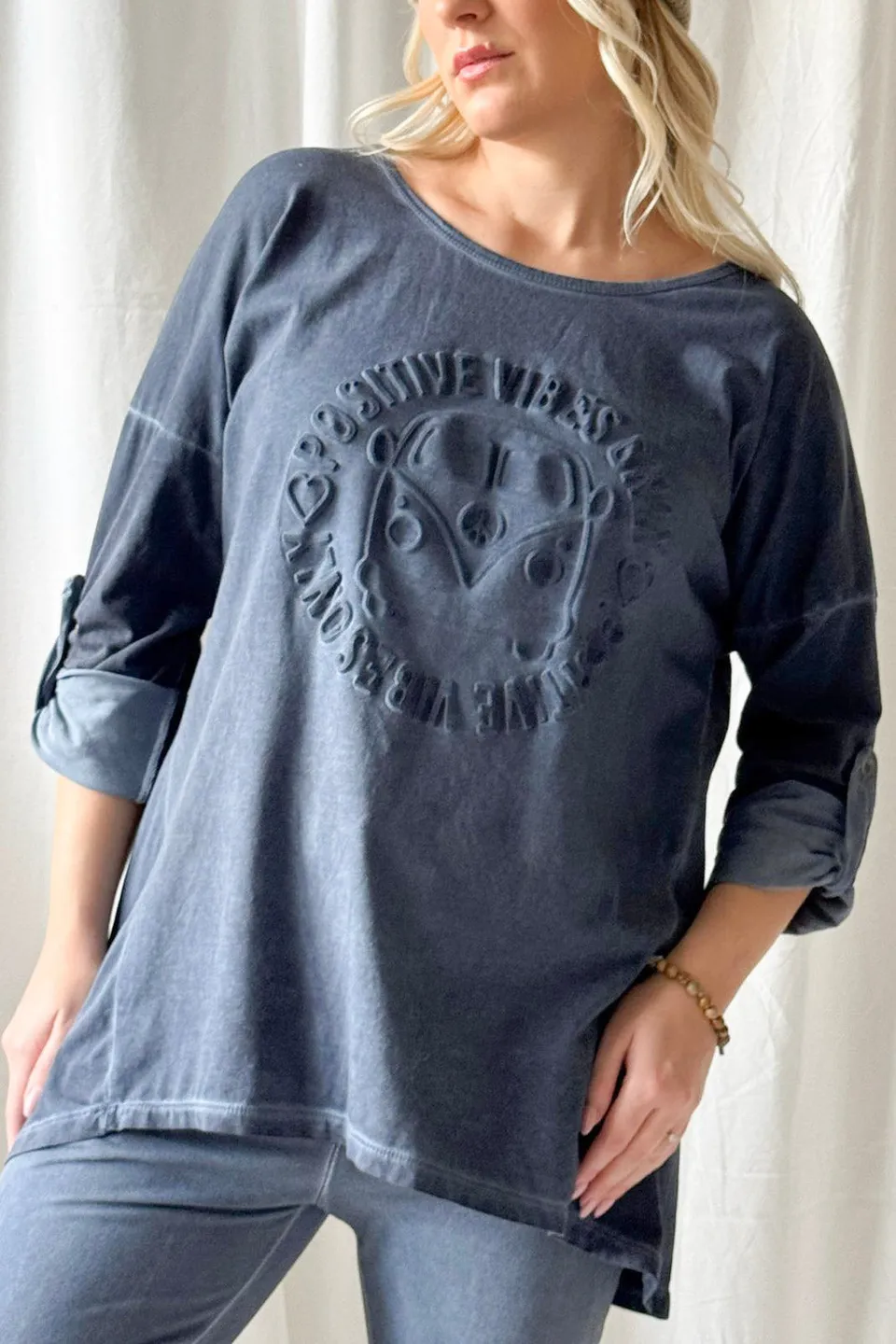 bypias-bohemian-longshirt-print-vintage-wash-denim-blue-one-size image 1