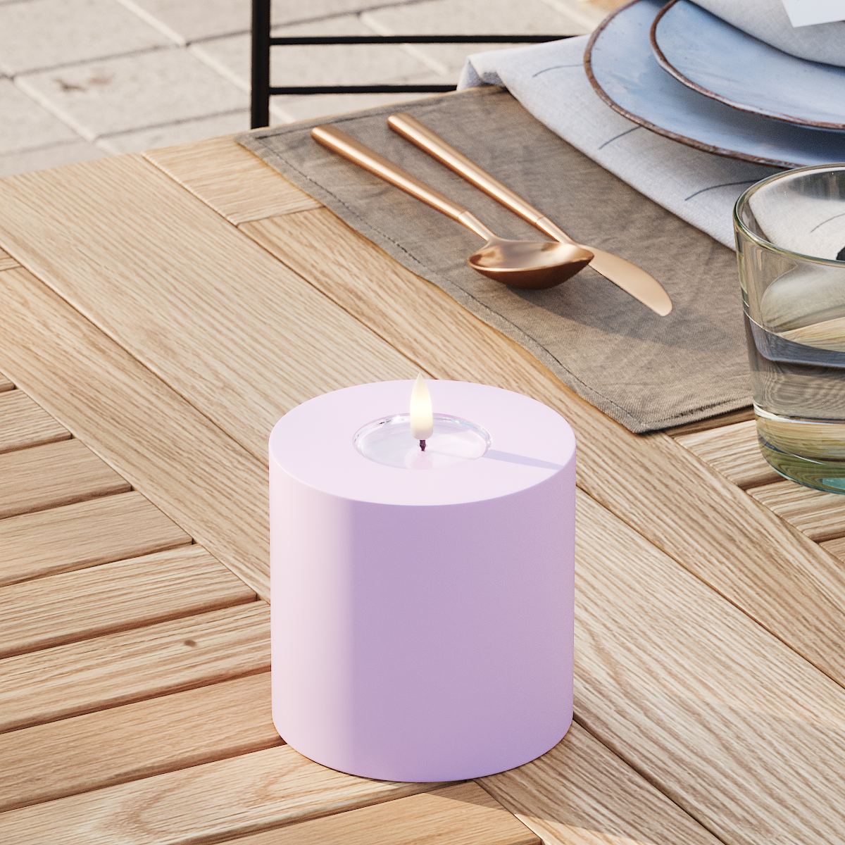 deluxe-homeart-au-enleuchten-led-kerze-10x10-cm-lavendel-ip44 image 3