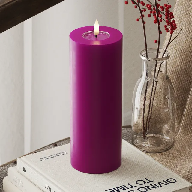 deluxe-homeart-blockkerzen-led-violett-7-5-x-20-cm image 1