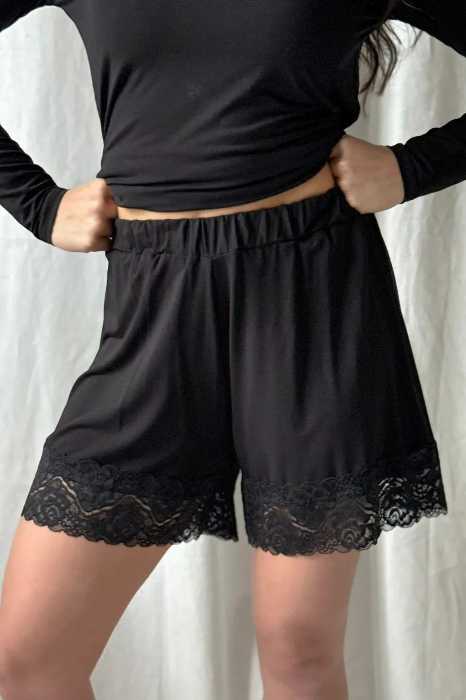 bypias-bambus-shorts-lace-damen-schwarz-spitze-xs-l image 1