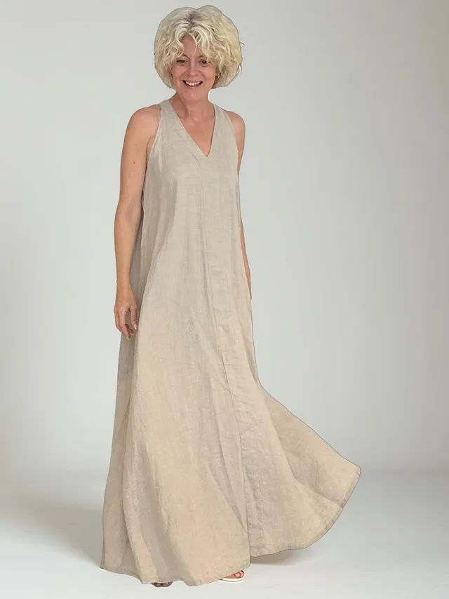 ein-st-ck-vom-gl-ck-spring-pray-maxi-leinenkleid-naturleinen image 1