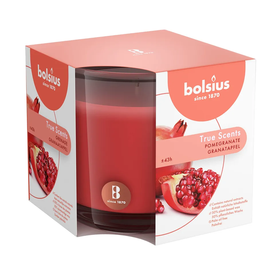 bolsius-true-scents-duftkerze-granatapfel-glas-43h-gro image 1