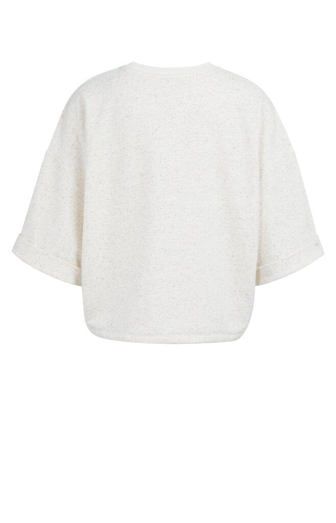 yaya-kurzarm-sweatshirt-ivory-white-melange-pullover-offwhite image 8