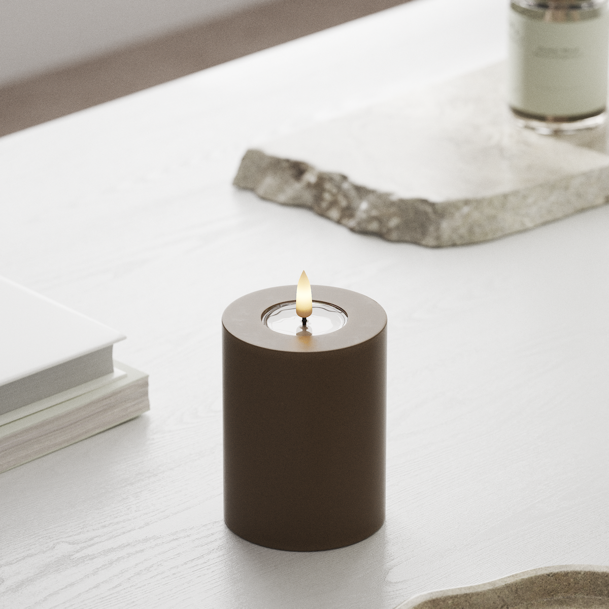 deluxe-homeart-blockkerzen-led-blockkerze-karamell-7-5-x-10-cm image 3