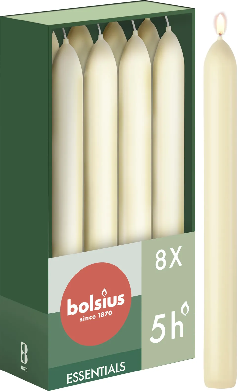 bolsius-essentials-stabkerzen-17-cm-elfenbein-8-st-ck-tropffrei image 1