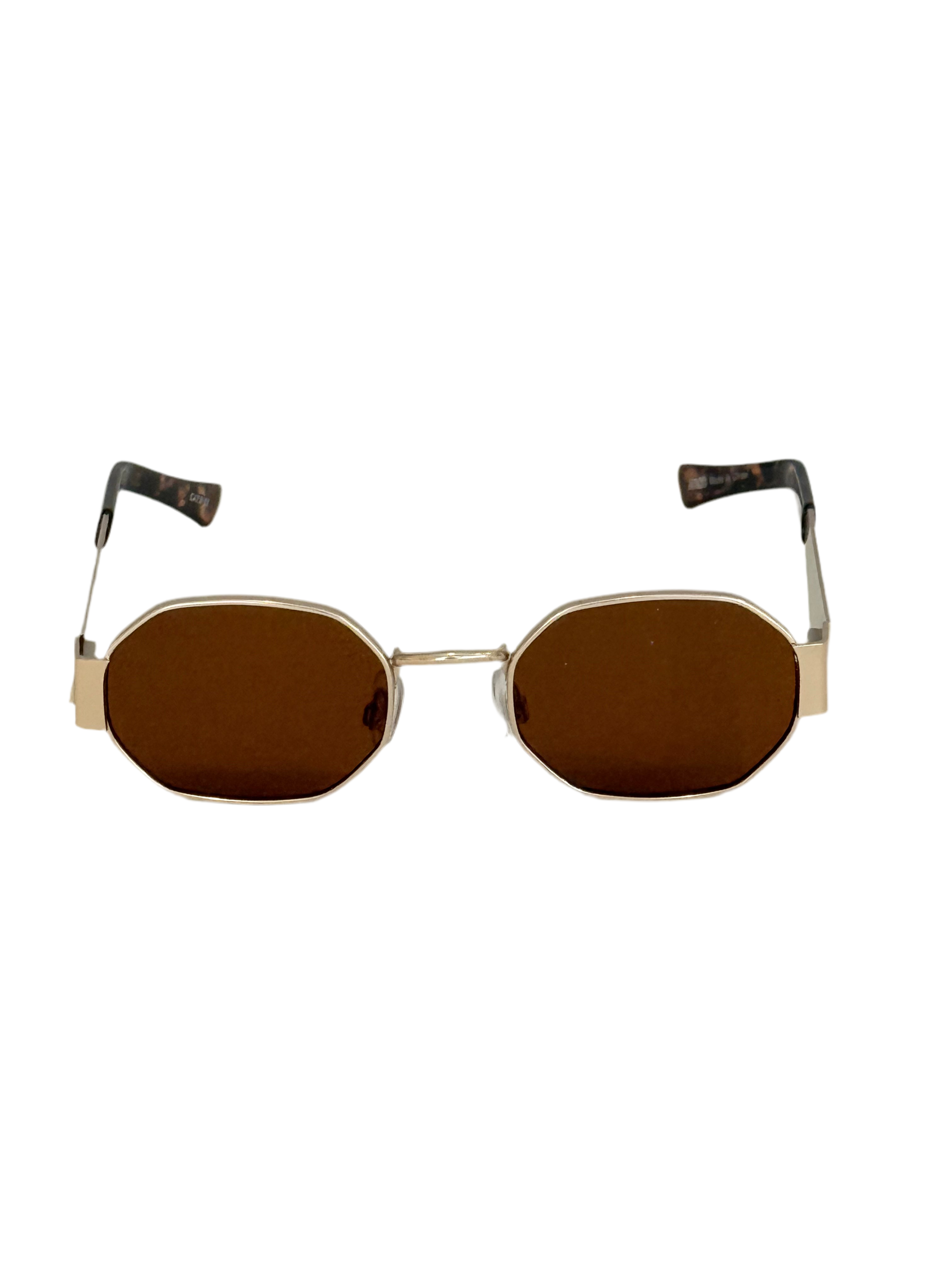 hailys-leni-sonnenbrille-gold-braun-achteckig-uv400 image 1