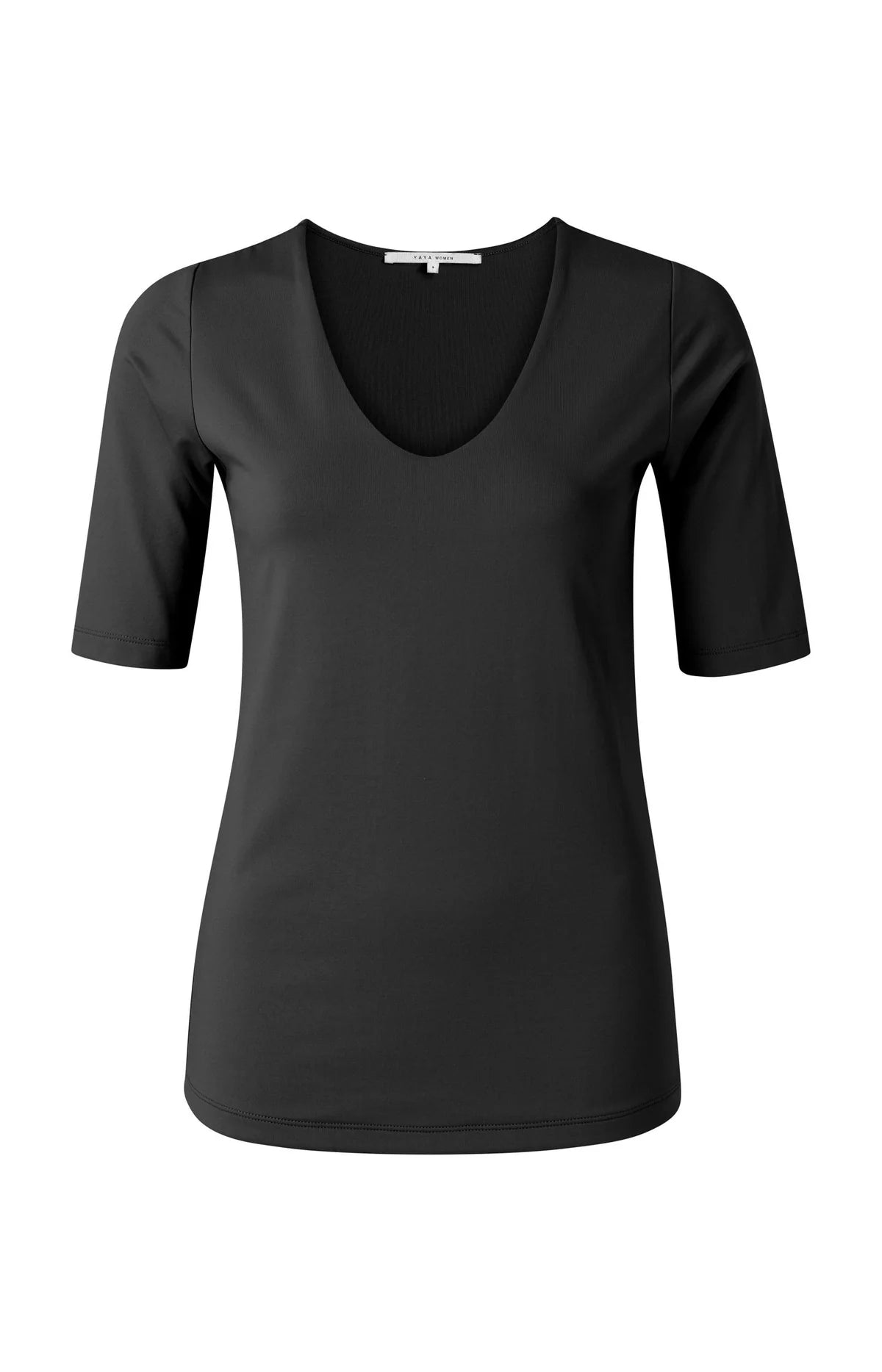 yaya-basic-t-shirt-damen-schwarz-v-ausschnitt-gr-e-m image 3