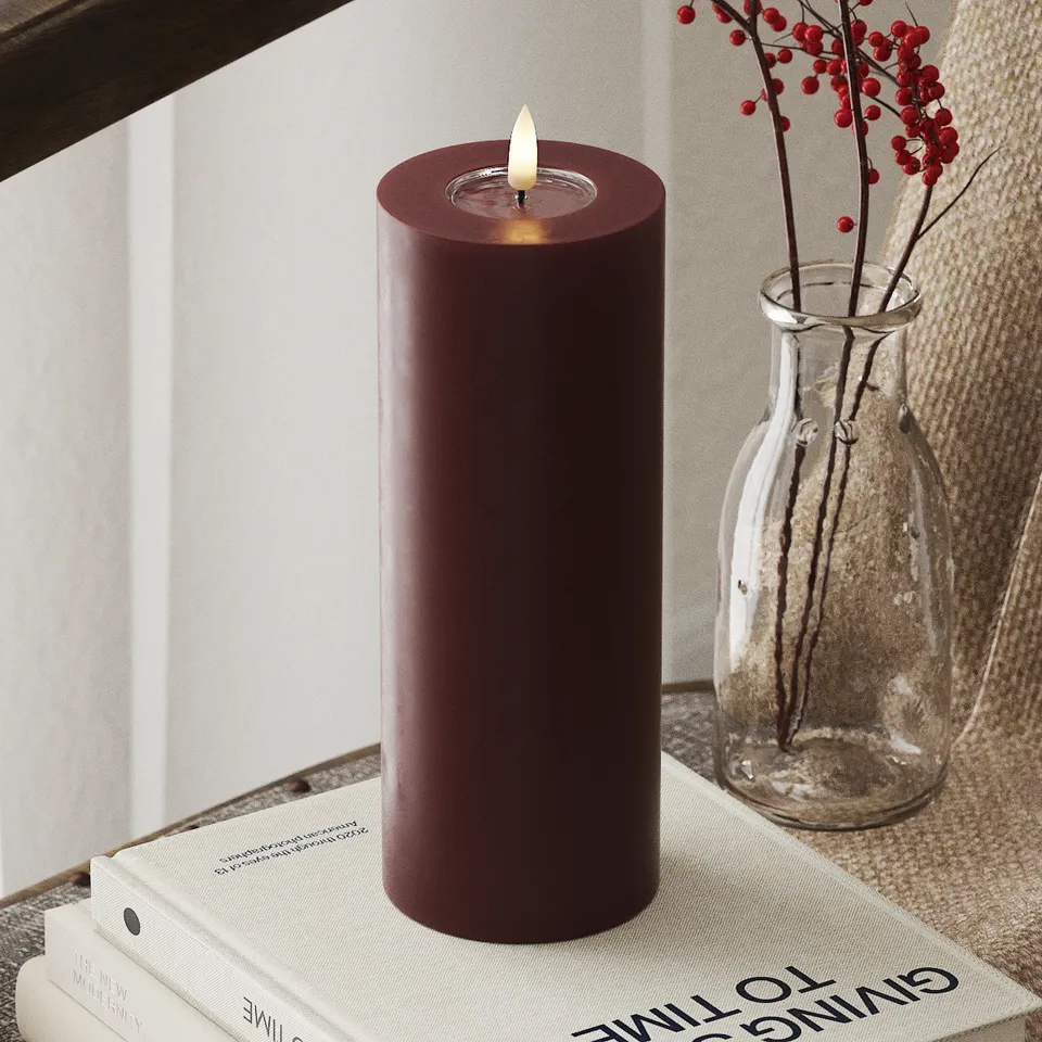 deluxe-homeart-blockkerzen-led-blockkerze-burgunderrot-7-5x20-real-flame image 1