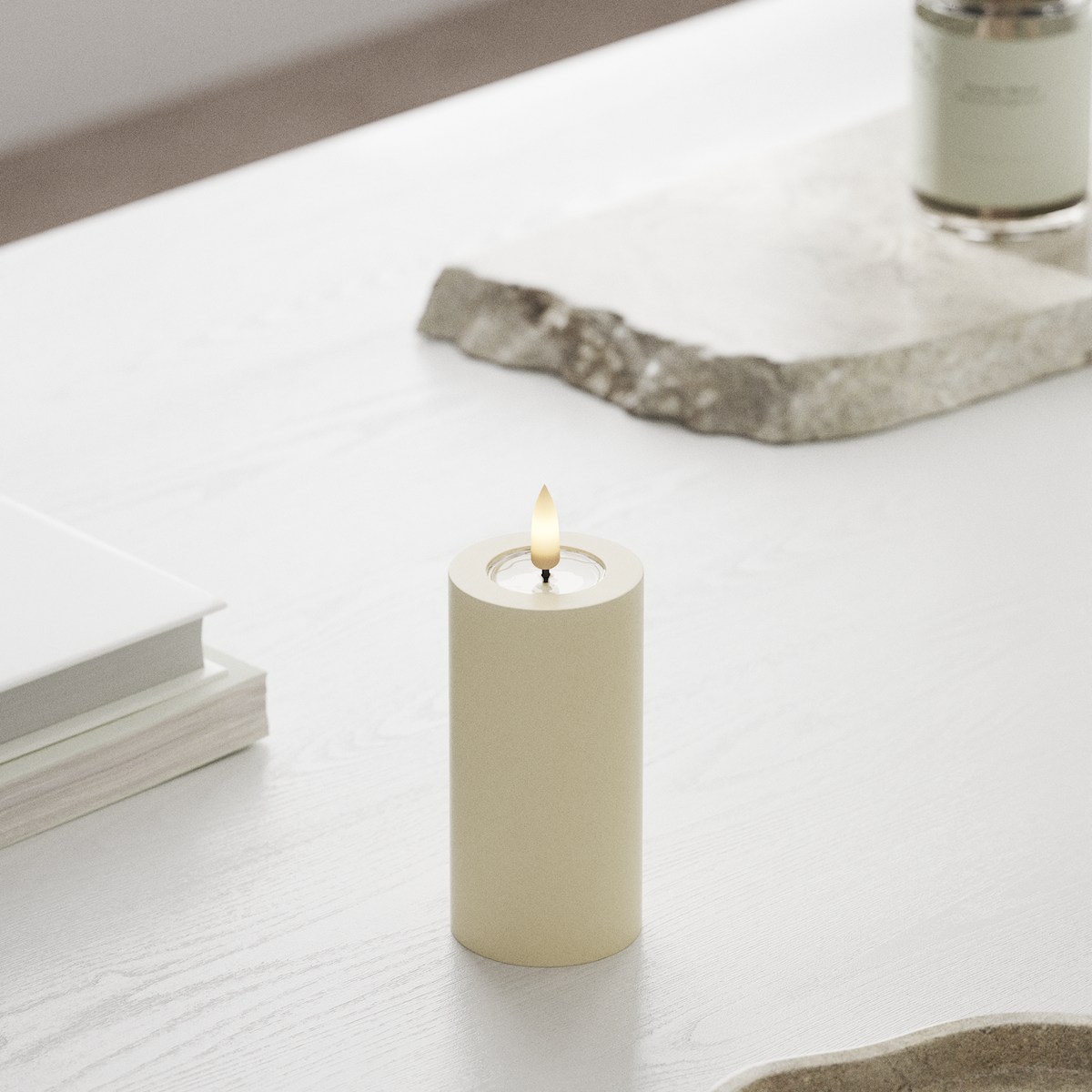 deluxe-homeart-blockkerzen-led-blockkerze-5x10-cm-creme-real-flame image 3