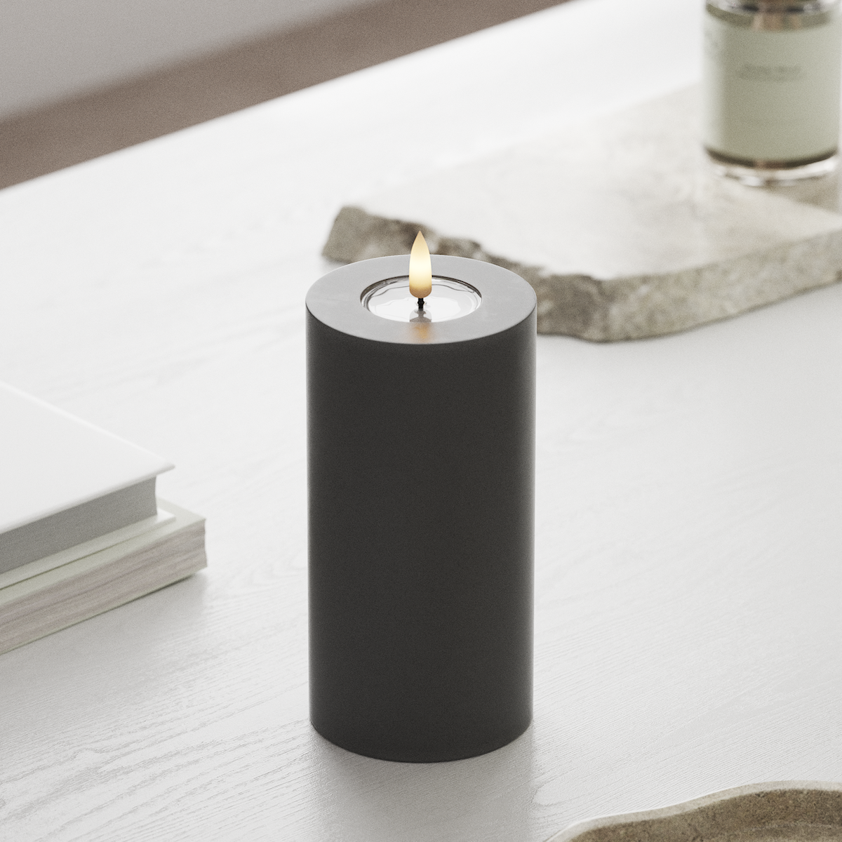 deluxe-homeart-blockkerzen-led-blockkerze-7-5x15-cm-grau-real-flame image 3