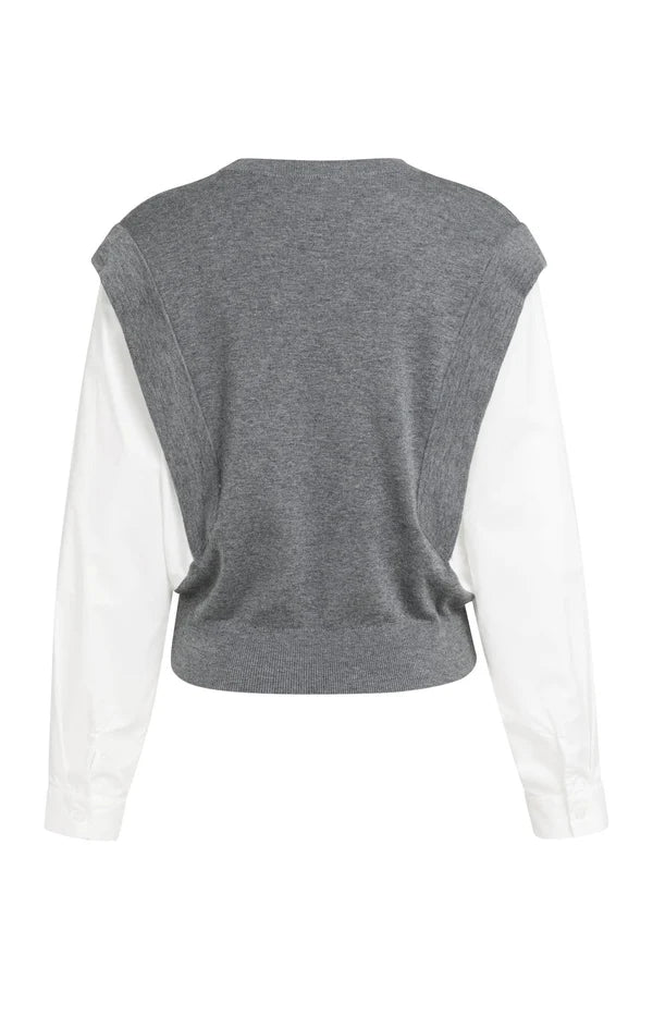 yaya-2-in-1-pullover-blusen-look-feinstrick-grau-melange-xs-l image 7
