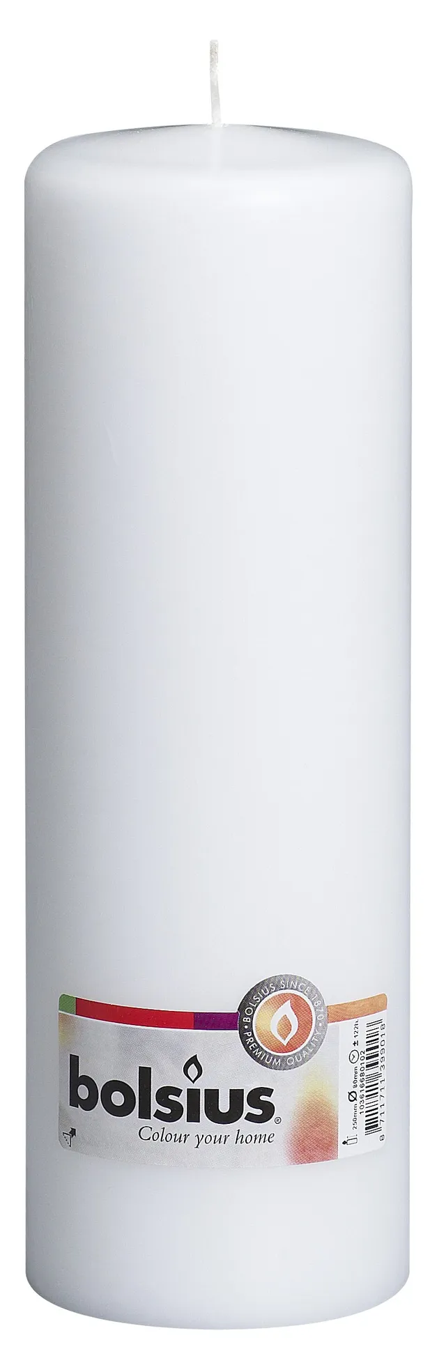 bolsius-essentials-stumpenkerzen-wei-8-st-ck-25-cm-115-std image 1