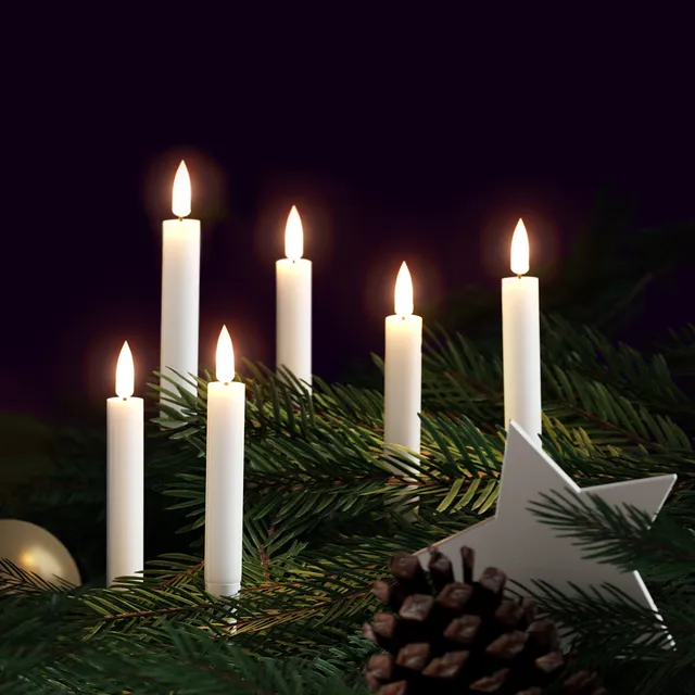 deluxe-homeart-saisons-weihnachtsbaumkerzen-led-6st-stearin image 1