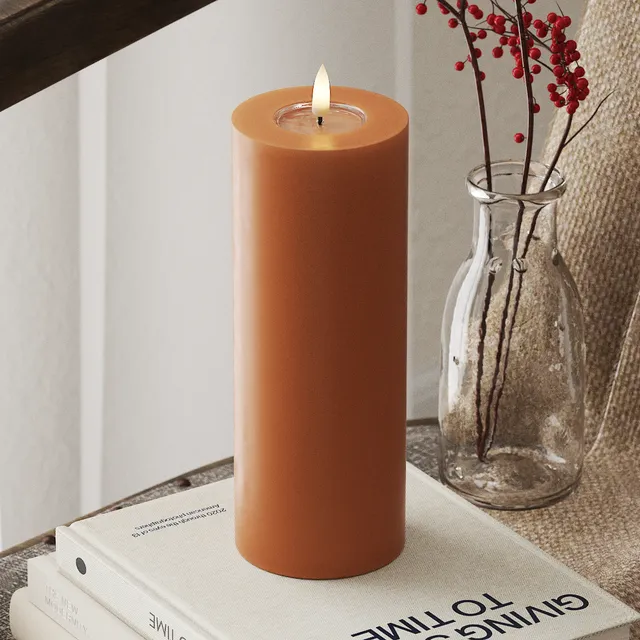 deluxe-homeart-blockkerzen-led-kerze-7-5x20-cm-orange image 1