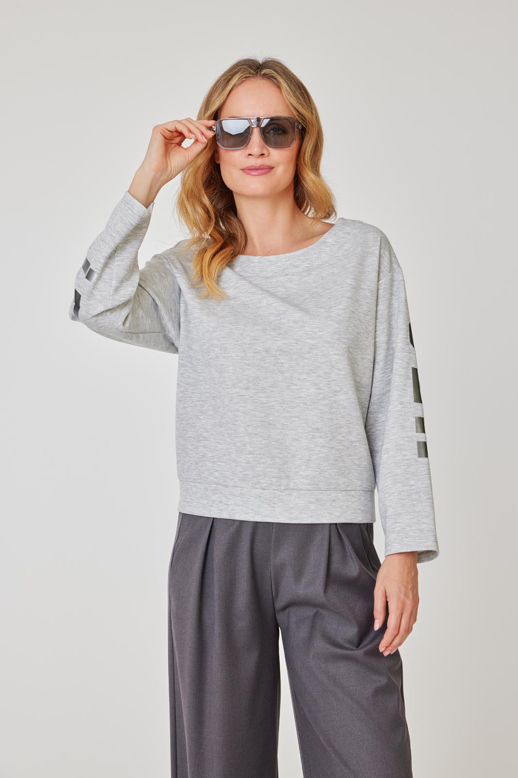 ein-st-ck-vom-gl-ck-yes-sweatshirt-grau-rmelprint-leger image 2