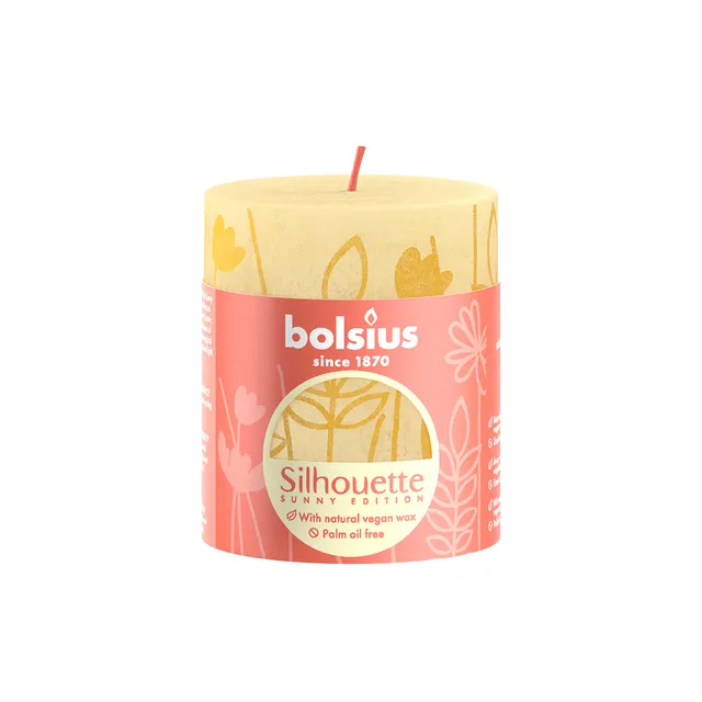 bolsius-rustik-silhouette-stumpenkerze-gelb-4er-8x7-cm-vegan image 1