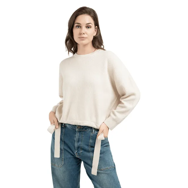 yaya-strickpullover-mit-bindeb-ndern-beige-oversize image 1