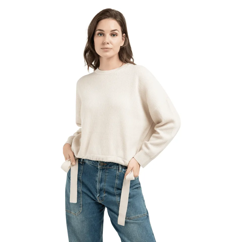 yaya-strickpullover-mit-bindeb-ndern-beige-oversize image 1