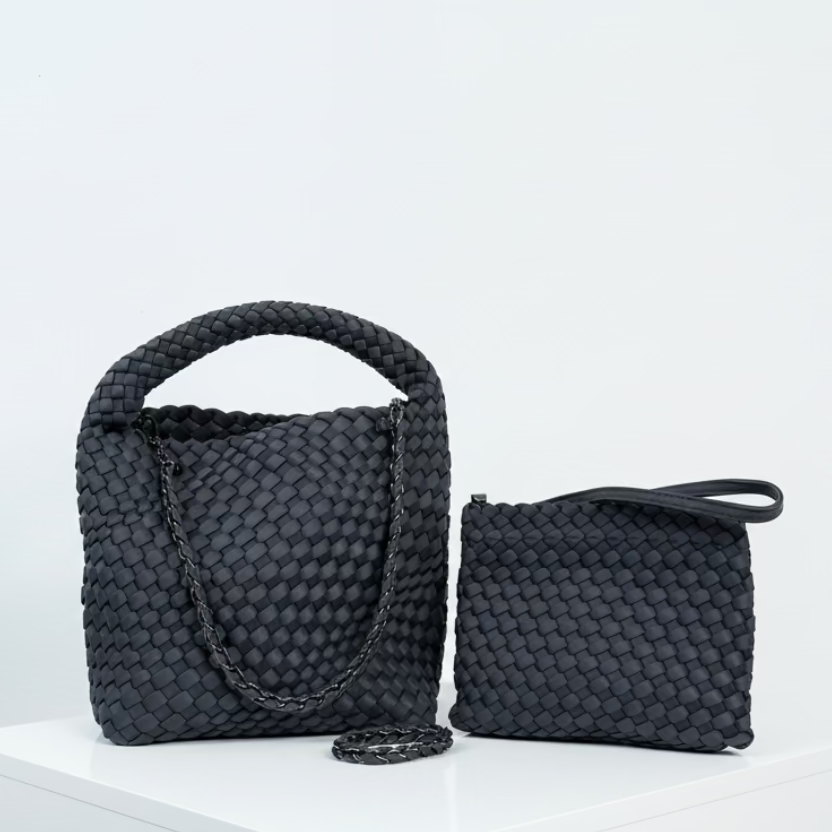ein-st-ck-vom-gl-ck-neopren-handtasche-grau-blaugrau-tote image 1