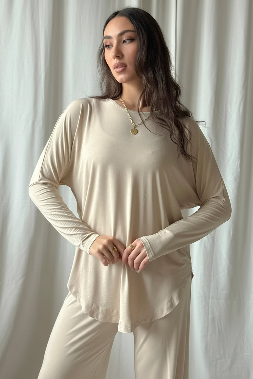 bypias-yoga-bambus-langarmshirt-beige-damen-s-m-l-xl image 1