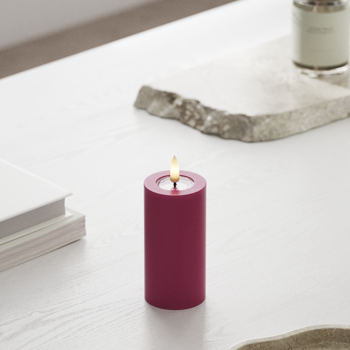 deluxe-homeart-blockkerzen-led-blockkerze-5x10-cm-magenta-real-flame image 3