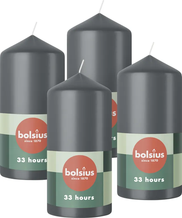 bolsius-essentials-stumpenkerze-anthrazit-4er-12x6cm-33h image 1