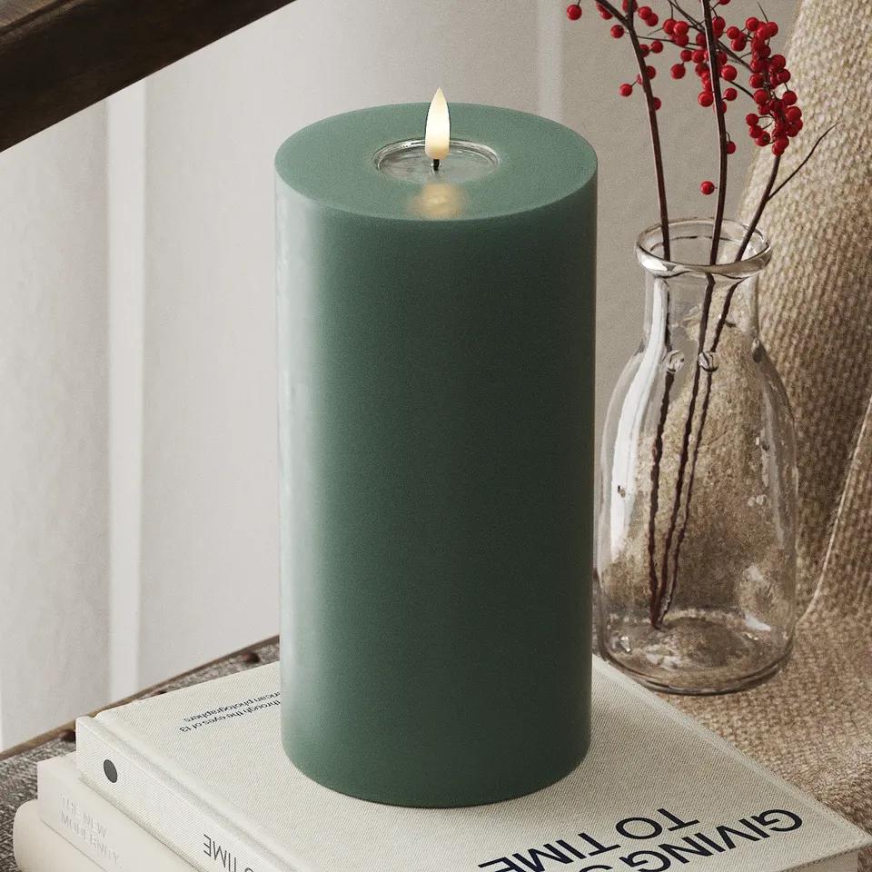 deluxe-homeart-blockkerzen-led-blockkerze-10x20-jadegr-n-flame image 1