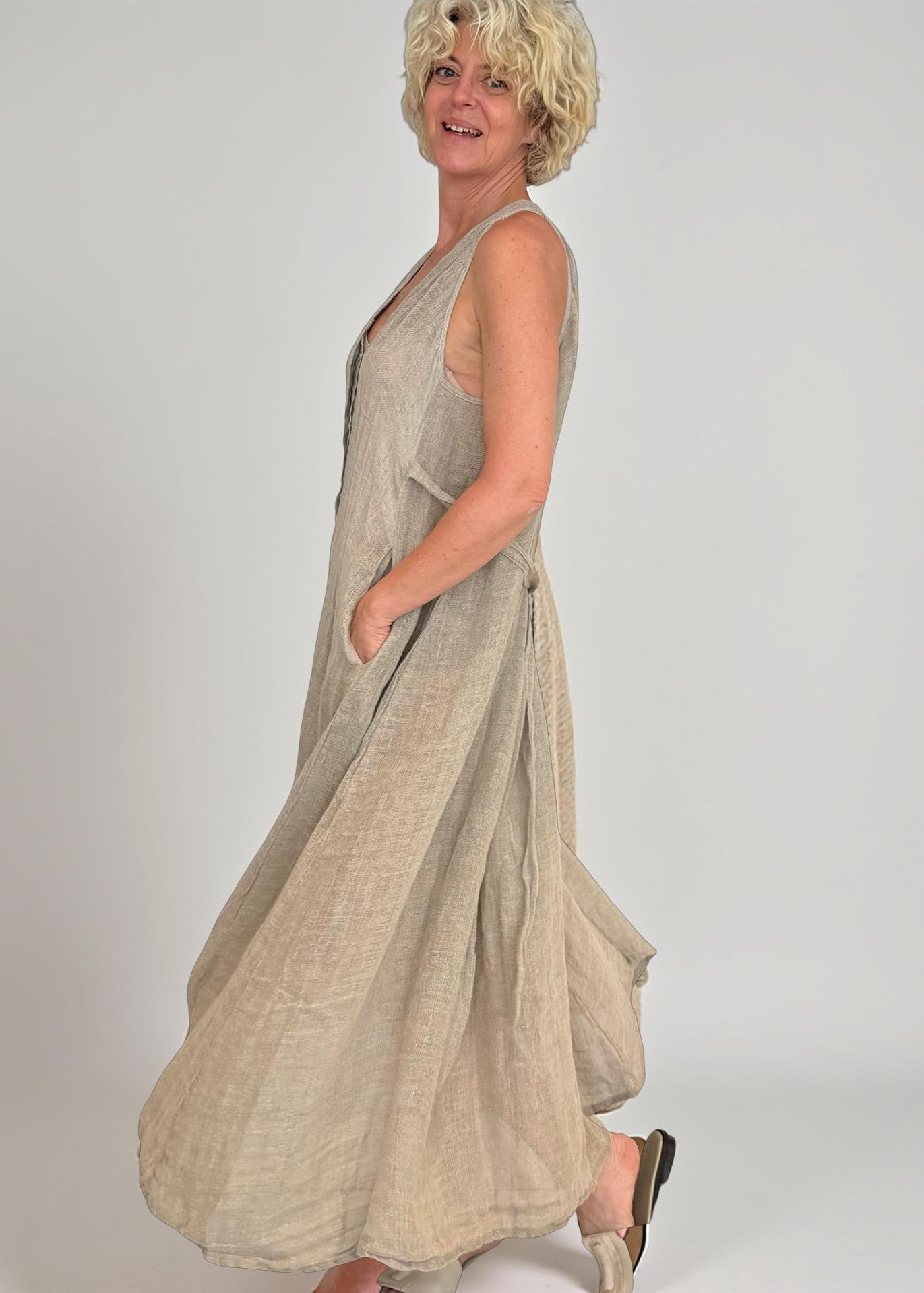 join-clothes-chania-maxi-leinenkleid-naturleinen-einheitsgr-e image 2
