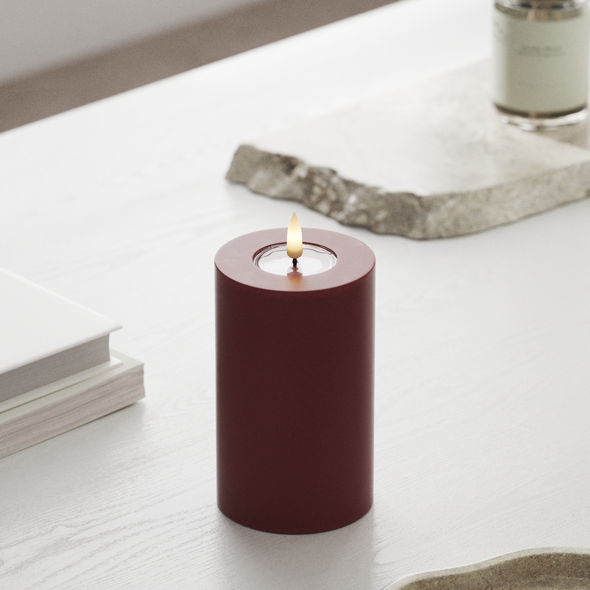 deluxe-homeart-blockkerzen-led-kerze-bordeaux-7-5x12-5-cm image 3