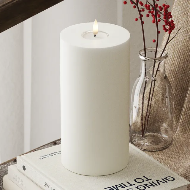 deluxe-homeart-blockkerzen-led-blockkerze-wei-10x20-cm-real-flame image 1