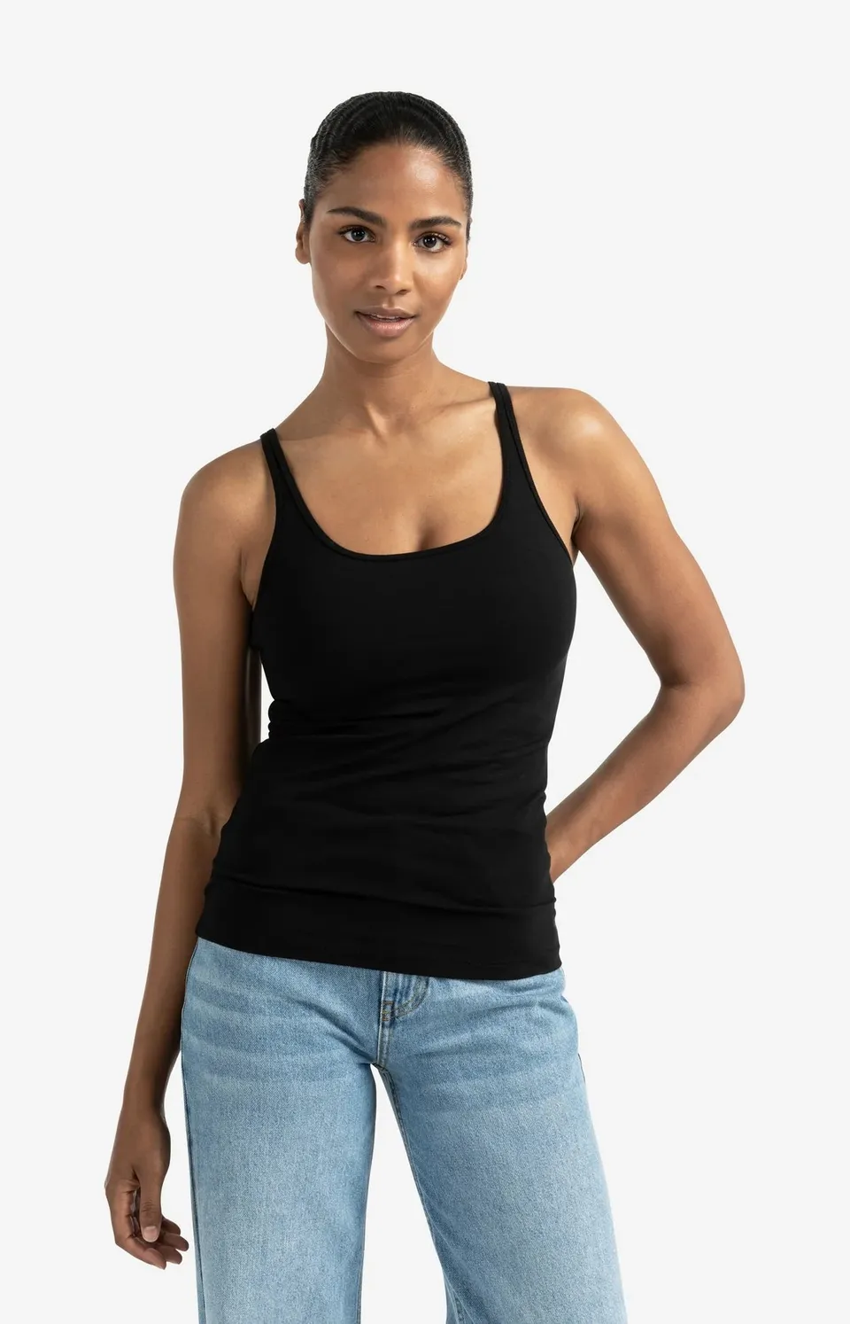 yaya-basic-baumwoll-tr-gertop-top-schwarz-baumwolle image 1