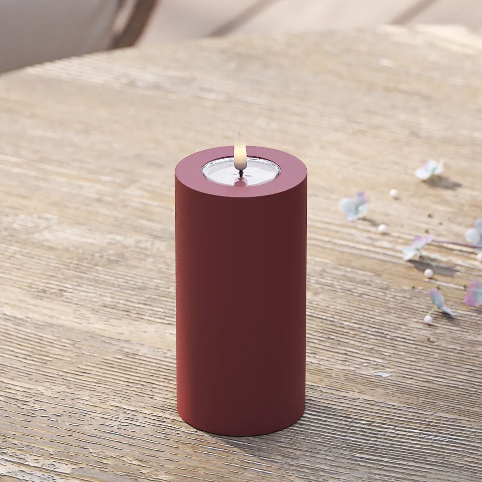 deluxe-homeart-au-enleuchten-led-kerze-bordeaux-7-5x15-cm image 1