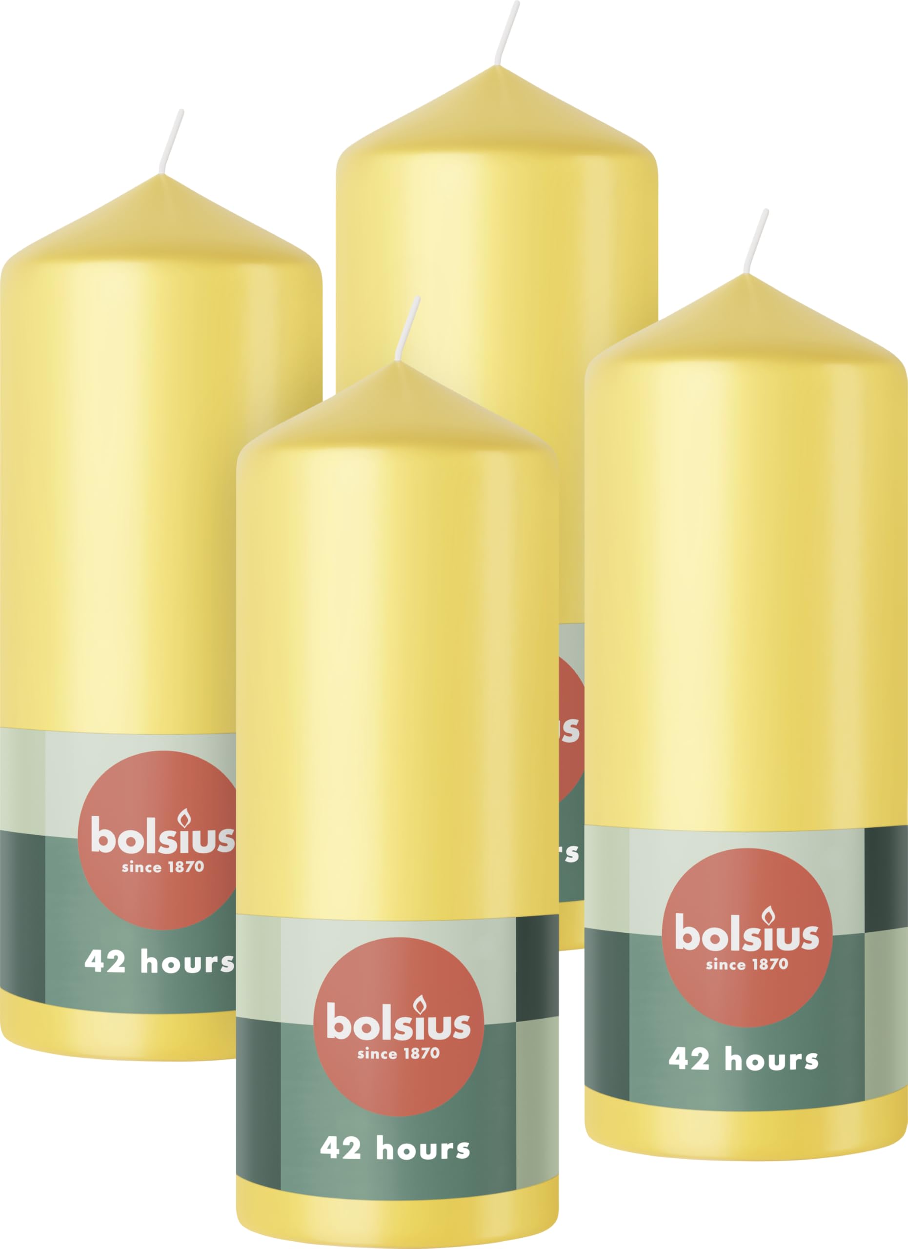bolsius-essentials-stumpenkerzen-gelb-4er-15x6cm-42h image 1