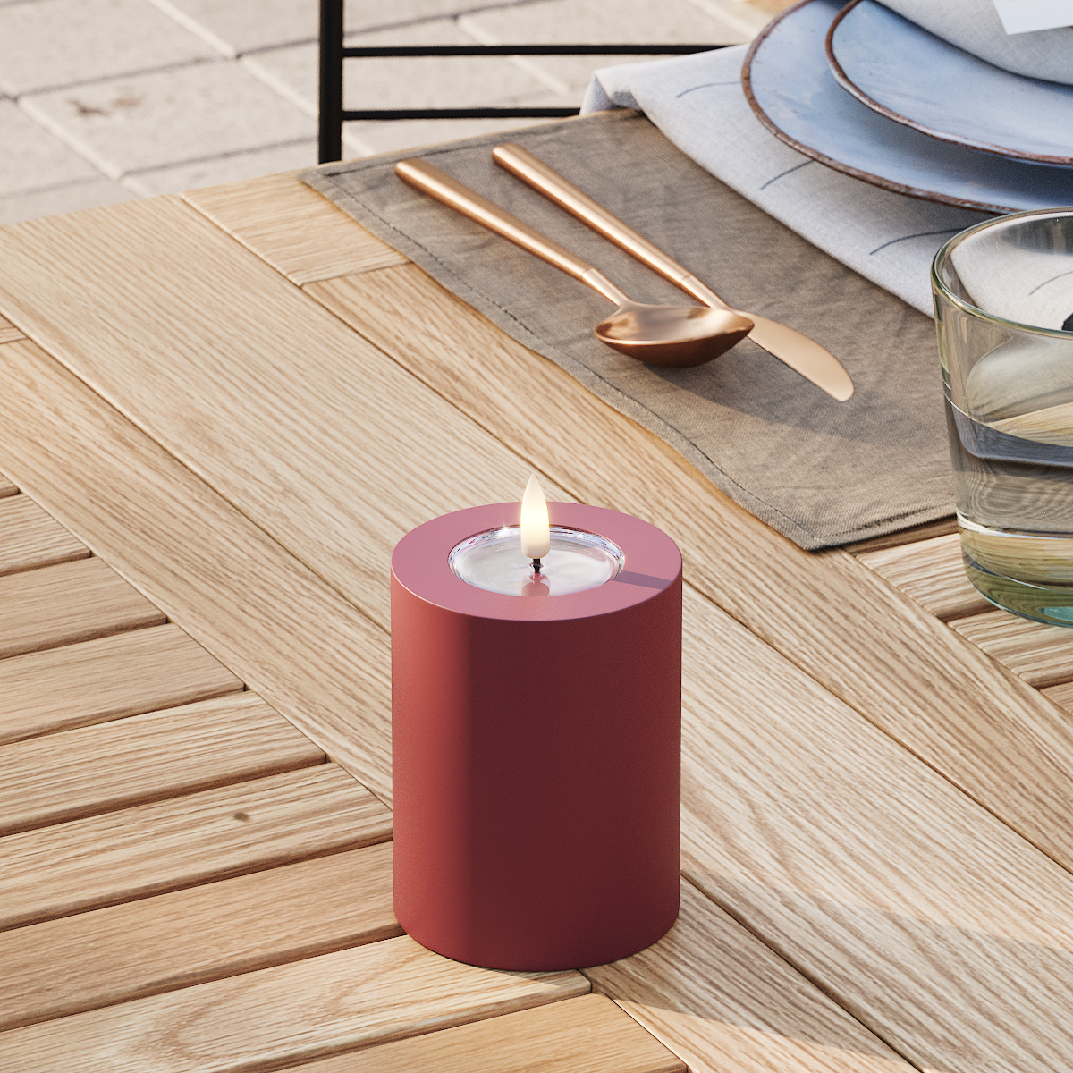deluxe-homeart-au-enleuchten-led-kerze-7-5x10-cm-bordeaux-ip44 image 3