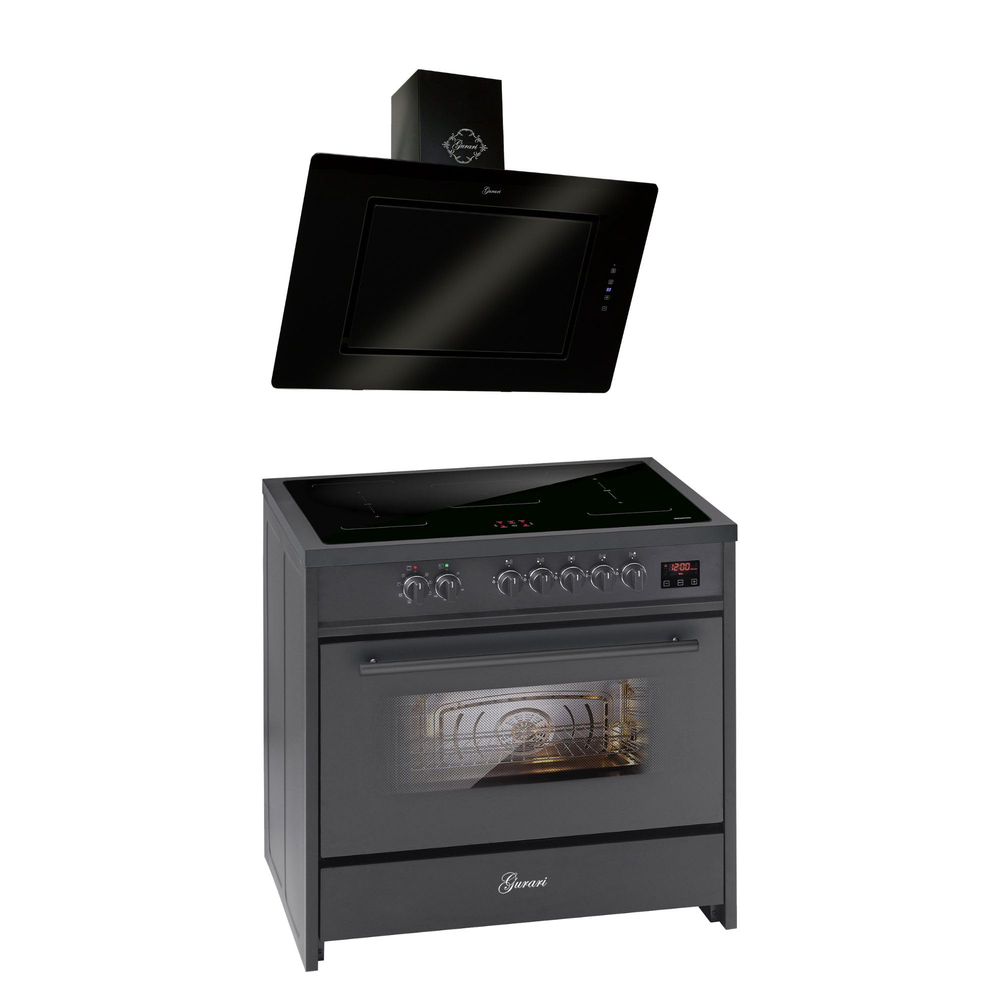 gurari-e-913-bl-gch-s-155-standherd-90-cm-schwarz-induktion image 1