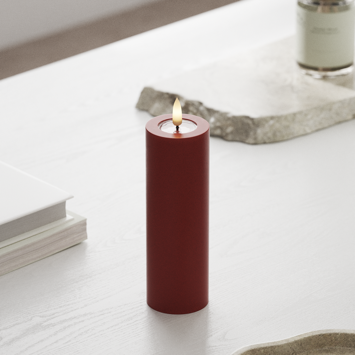 deluxe-homeart-blockkerzen-led-blockkerze-rot-5x15-cm-real-flame image 3