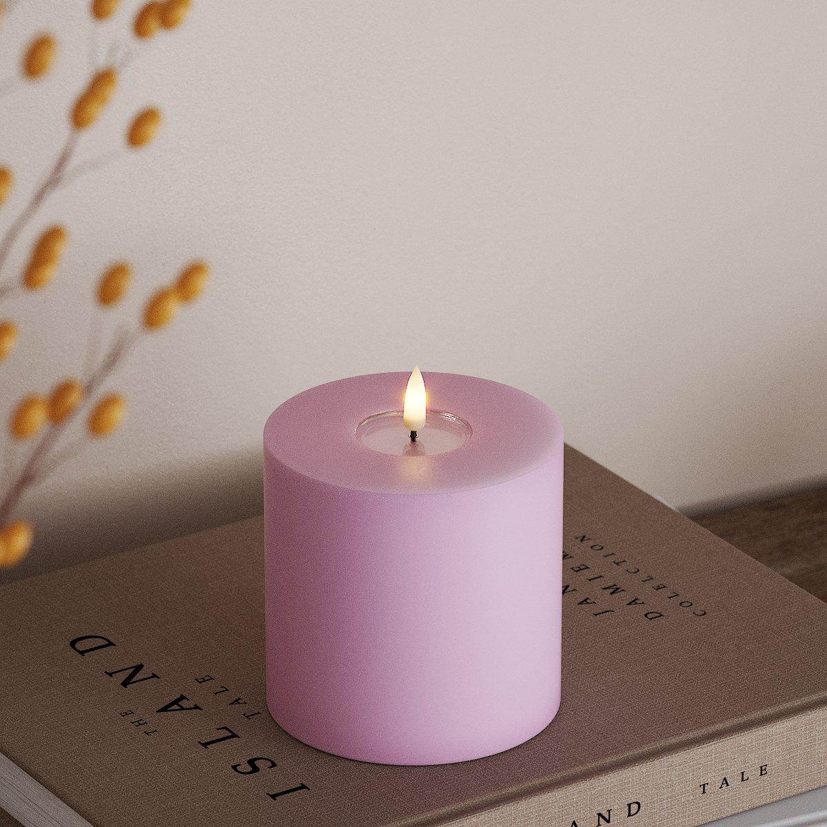 deluxe-homeart-blockkerzen-led-blockkerze-10x10-cm-lavendel image 2