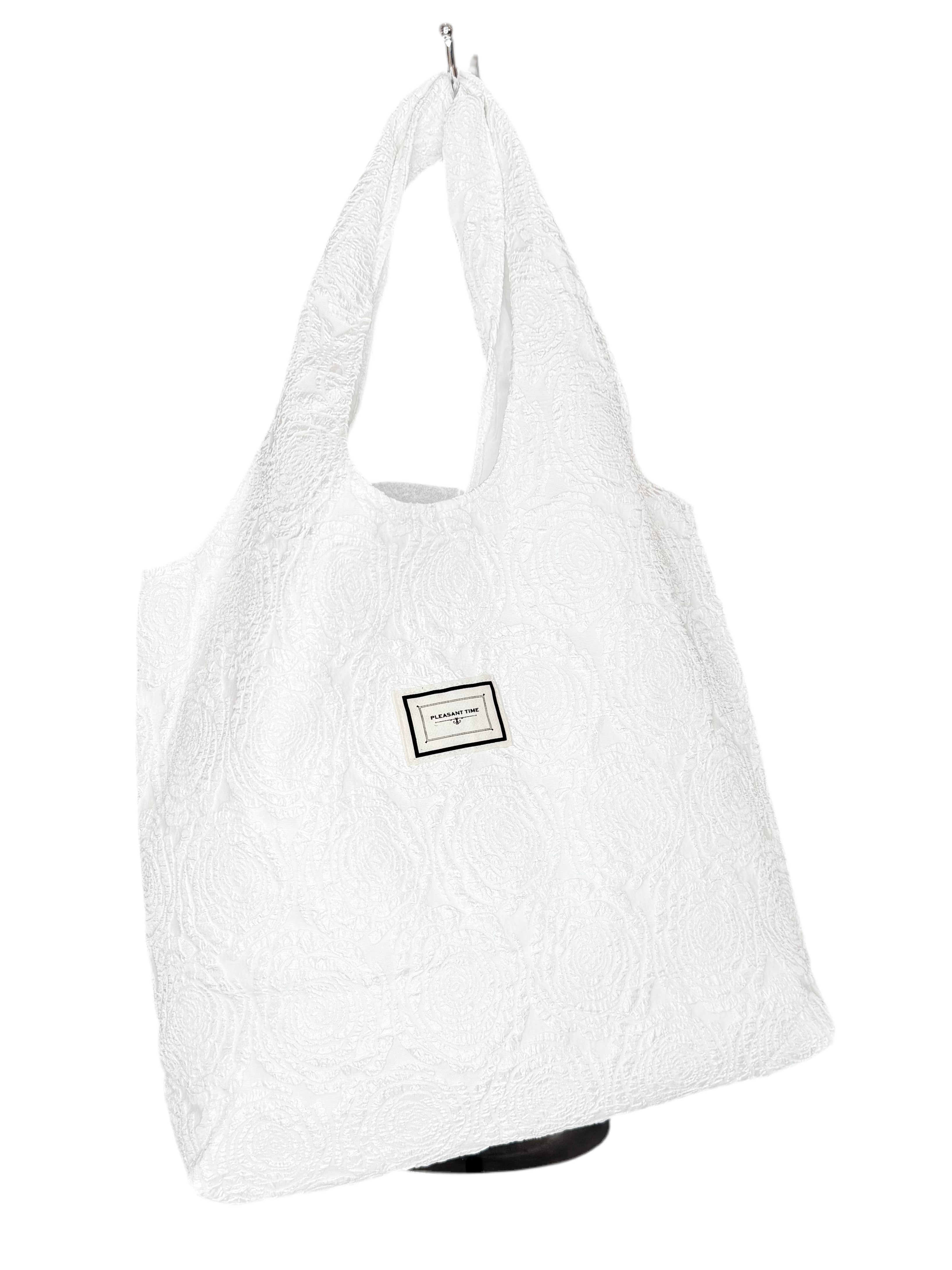 ein-st-ck-vom-gl-ck-flowers-strandbeutel-wei-strandtasche image 1
