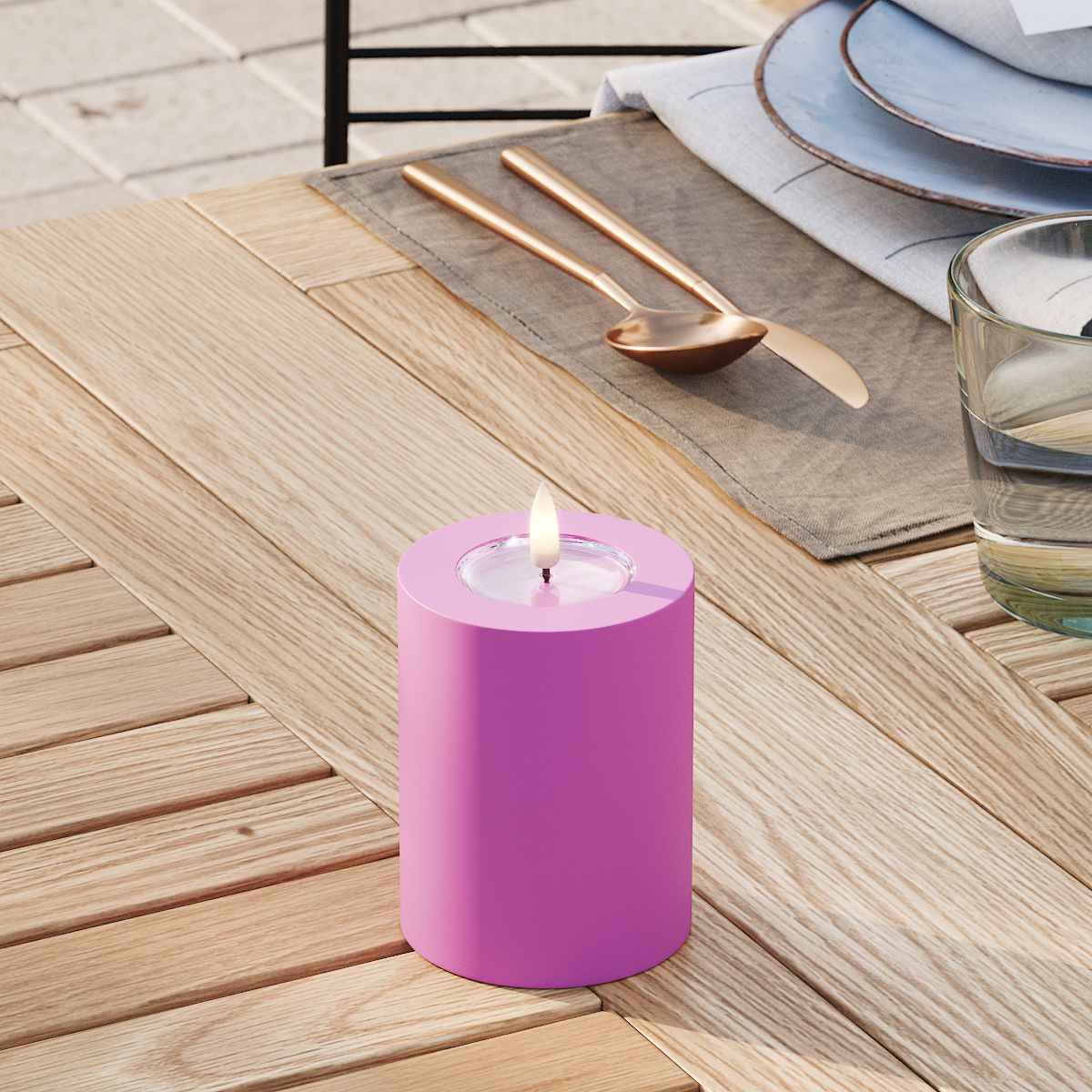 deluxe-homeart-au-enleuchten-led-kerze-7-5x10-cm-magenta image 3
