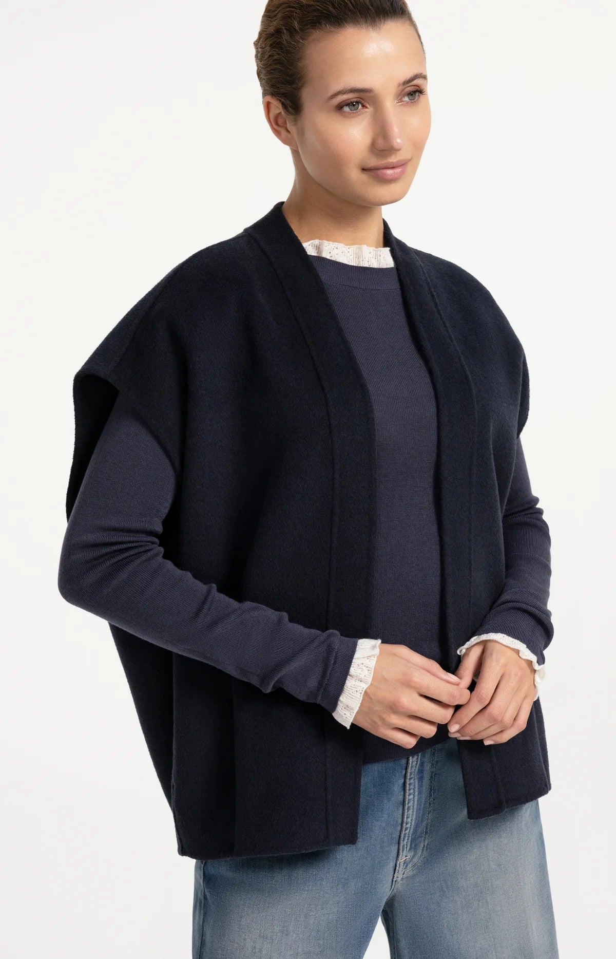 ein-st-ck-vom-gl-ck-yaya-wollweste-dunkelgrau-melange-oversize image 5