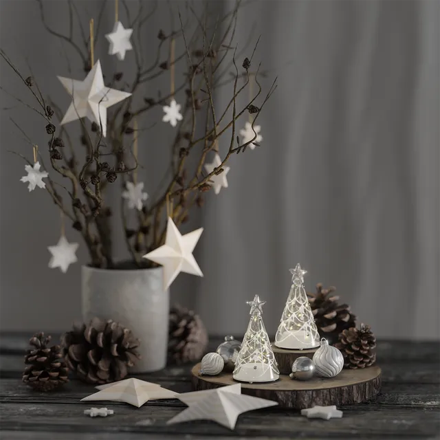 deluxe-homeart-saisons-glas-weihnachtsbaum-2er-set-deko image 1