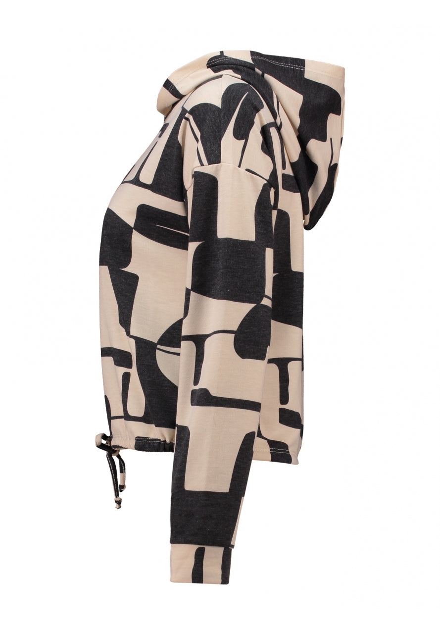 hailys-baria-hoodie-beige-grau-gemustert-kurz image 4