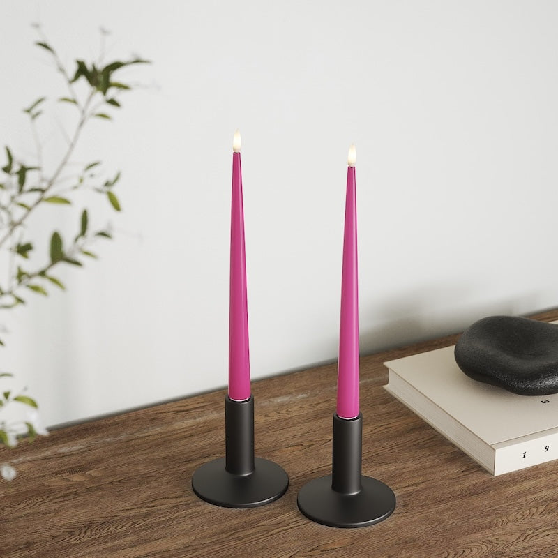 deluxe-homeart-kerzenlicht-lack-stabkerze-28cm-magenta-2-st-ck image 3